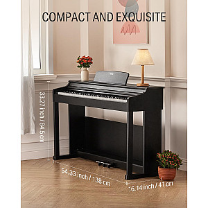 Donner DDP 100 Digital Piano, 88 Key Weighted Action with Stand, Power Adapter, Triple Pedals